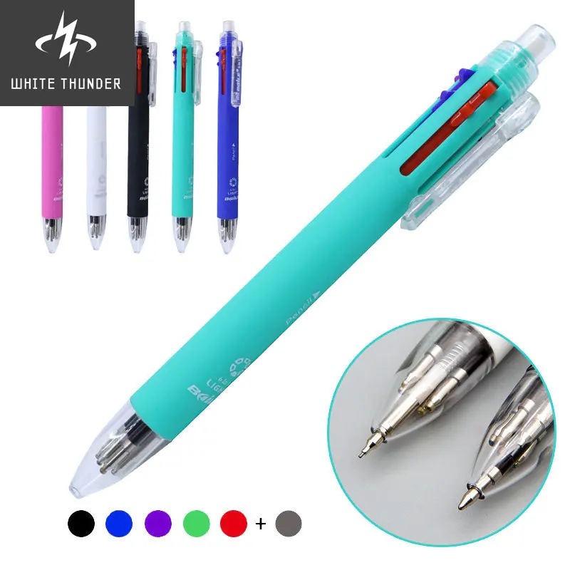 

6in1 Fashion MultiColor Pen Creative Ballpoint Pen Colorful Retractable Ballpoint Pens Multifunction Pen For Writing Stationery