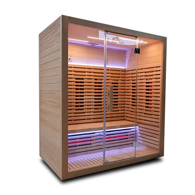 Top Selling 4 Person Size Home Use Indoor Infrared Sauna Room And Cold Plunge With Star Light