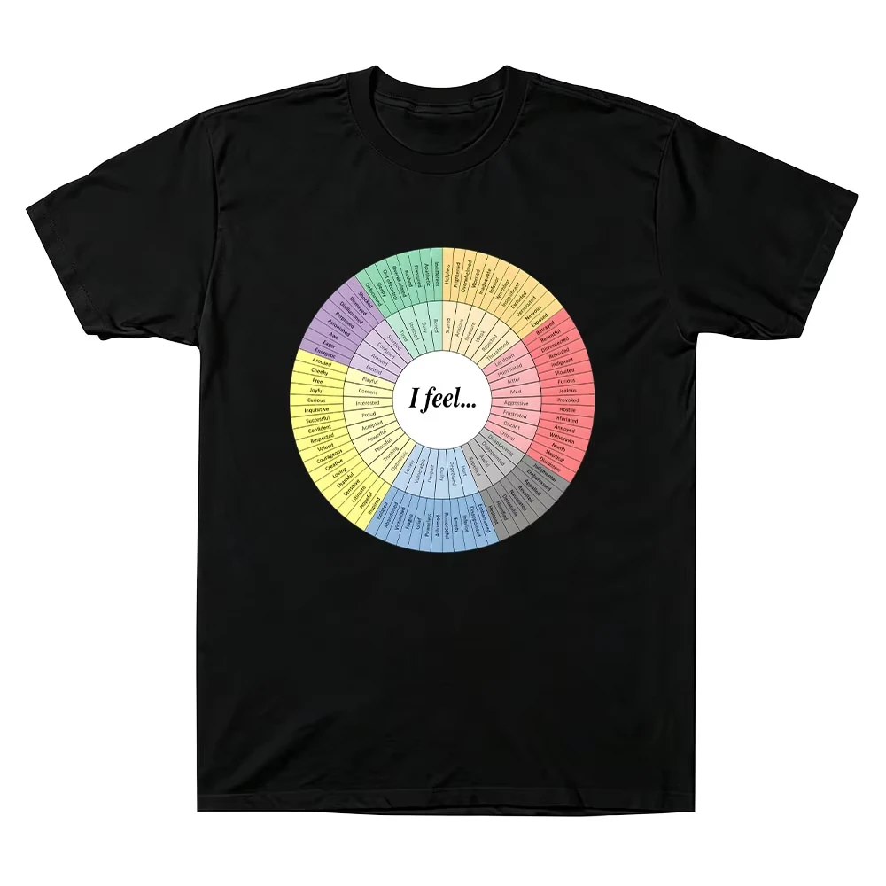Feelings Wheel SZA Graphic Print T-Shirt Men Women O-neck Cotton Oversized Tee Streetwear Hip Hop Harajuku Fashion Oversized Top