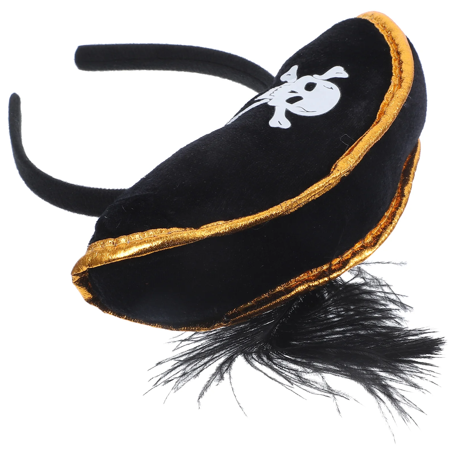 

Black Pirate Captain Headband Halloween Hair Accessories Party Decorations Skull Hat Hoops Festival Supplies Event Props Stage