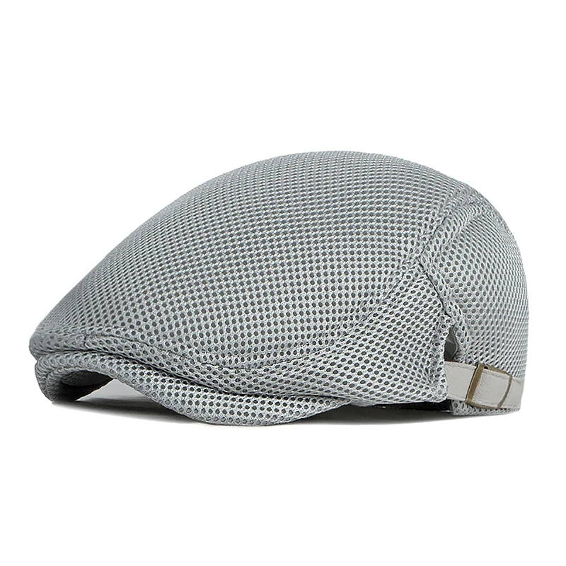 Béret Homme Femme Plaid Duckbill – Casquette Plate Tendance Herringbone Réglable Printemps Été