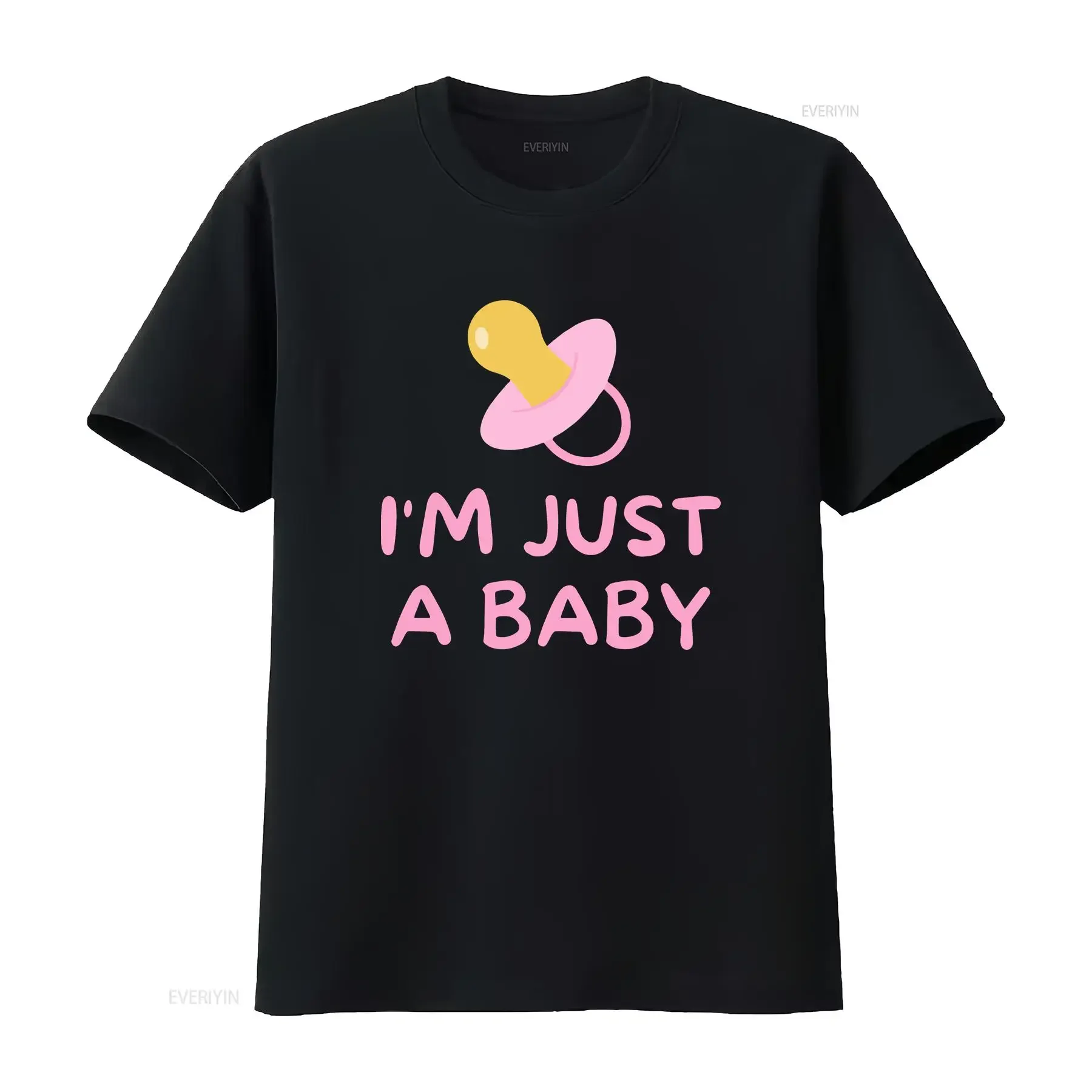 I'm Just A Baby T Shirt Pink Version Babycore Kidcore Adult Funny Meme Trend Clothes ABDL Introvert  vintage Washed Unisex