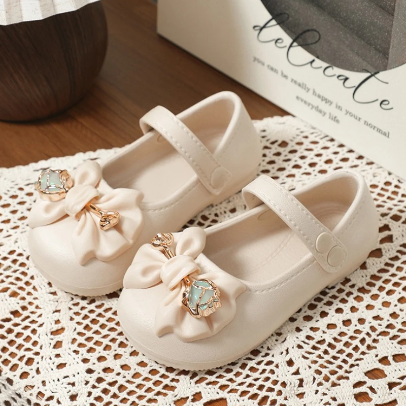 

Child Princess Shoes2025autumn Winter New Korean Versiongirl Flat Bow Shoe Casual Loafers Girl Fashiona Anti Slip Versatileshoes