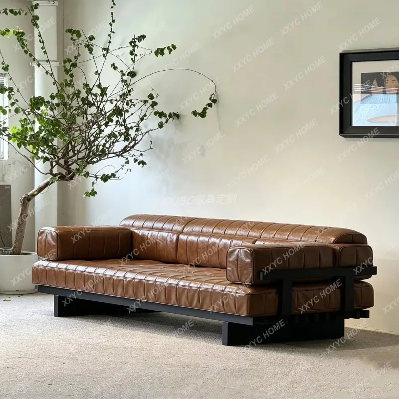 XX retro solid wood sofa medieval leisure sofa villa straight row sofa