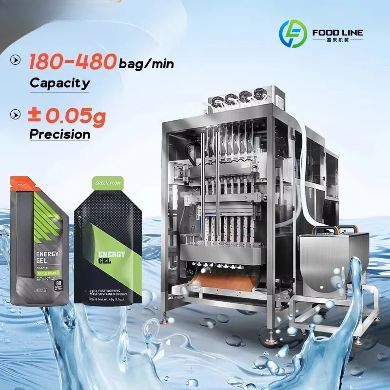 Máquina de Envasado Manual Vertical Personalizada FL para Bolsas con Forma Irregular de Botella, para Líquidos, Gel Energético, Salsas, Miel y Jugos