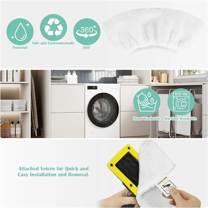 Promotion!Mop Cloth Set For Karcher Easyfix SC1 SC2 SC3 SC4 SC5 Steam Cleaner Accessories Washable Microfibre Cover