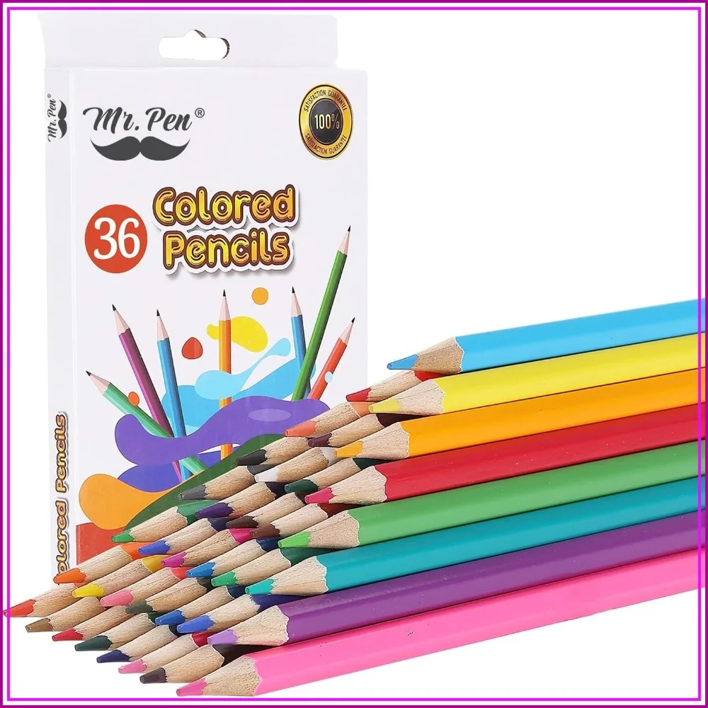 

36 Pack Soft Core Colored Pencils for Adult Coloring, Drawing, Sketching, Blending & Shading