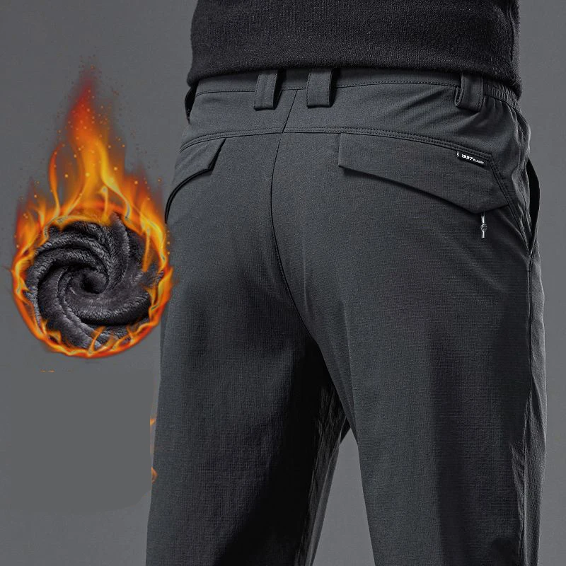 Men's Winter Fleece Tactical Pants Warm Cargo Pant Hunting SoftShell Work Trousers Shark Skin Thick Warm Waterproof Pants 28-40