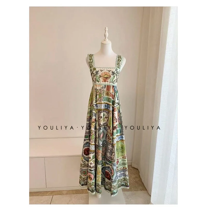 فستان نسائي قطني صيفي جديد عالي الجودة بدون حمالات عتيق موضة طباعة توماسينا فستان من القطن العضوي 2025 #2