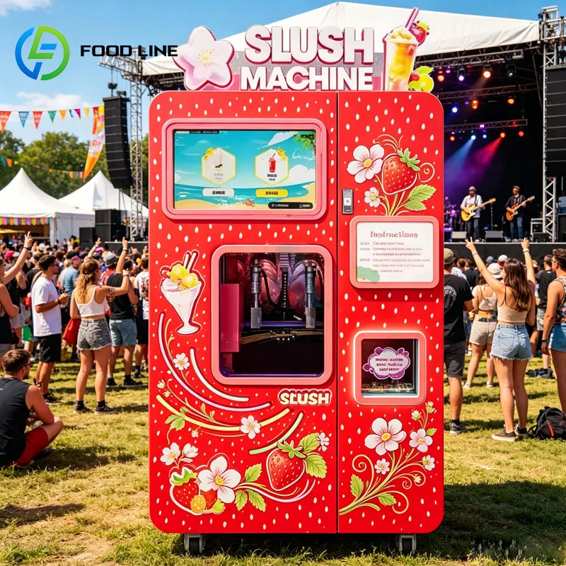 Smart Frozen Drink Vending Machine Slush Machine Ice Slushy Smoothie Inspired Beverage Touch Screen LED Customized