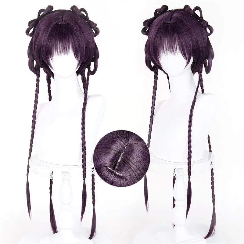 Already Styled The Heroine Cosplay Wig Love Deepspace Heroine Cosplay Wig Purple Brown Braids For Women Anime Halloween Party