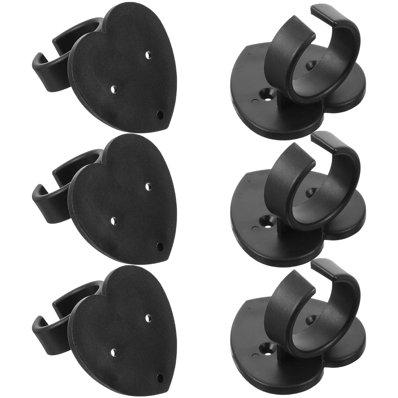 

6 Pcs Microphone Holder Wall Mount Bracket Clip Heart Shape Anti Roll White Fixing Accessories for Mic Stand KTV