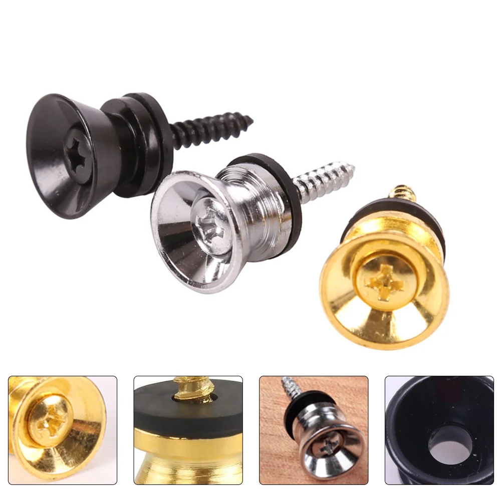 

9 Pcs Strap Buckle Buttons Guitar Bass Lock Instrument Safe Anti-skid Fixing