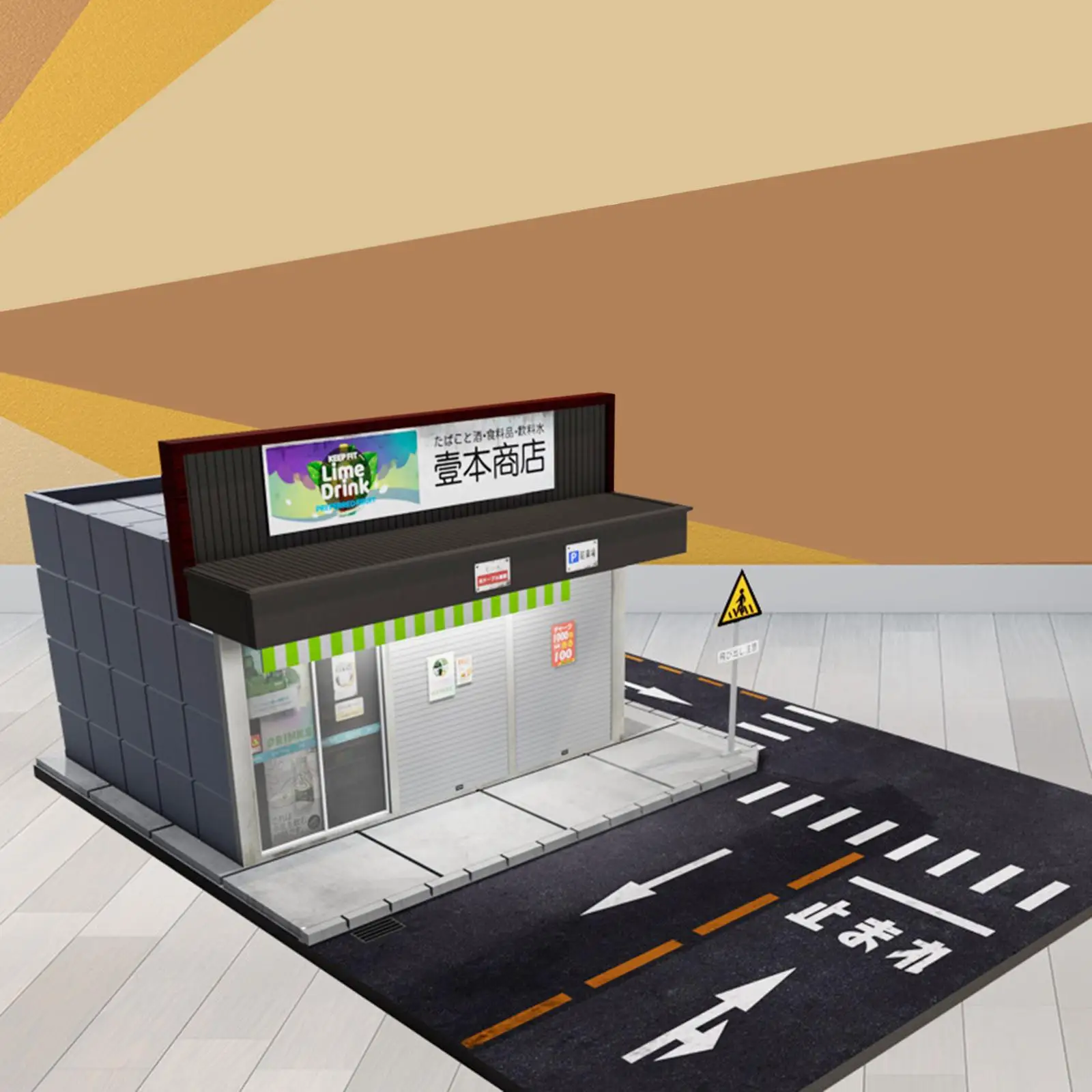 

1:64 Street Corner Cross Backdrop Scenery Storage Simulation Street Scene for