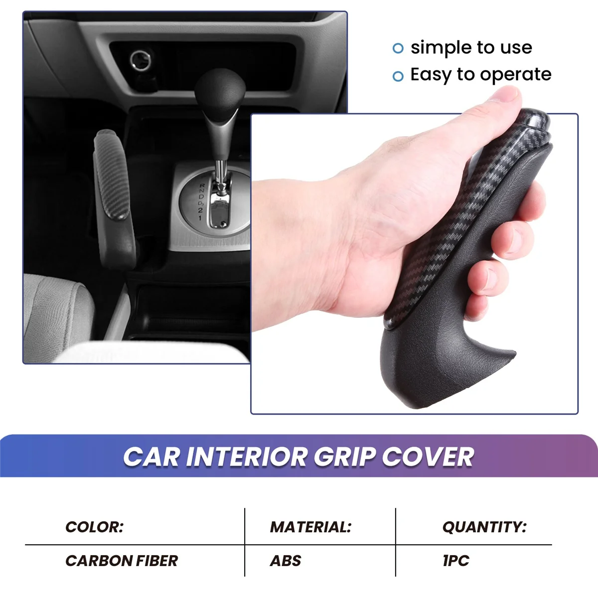 47115-SNA-A82ZA Carbon Car Interior Parking Emergency Hand Brake Handle Lever Grip Cover for Honda Civic 2006-2011