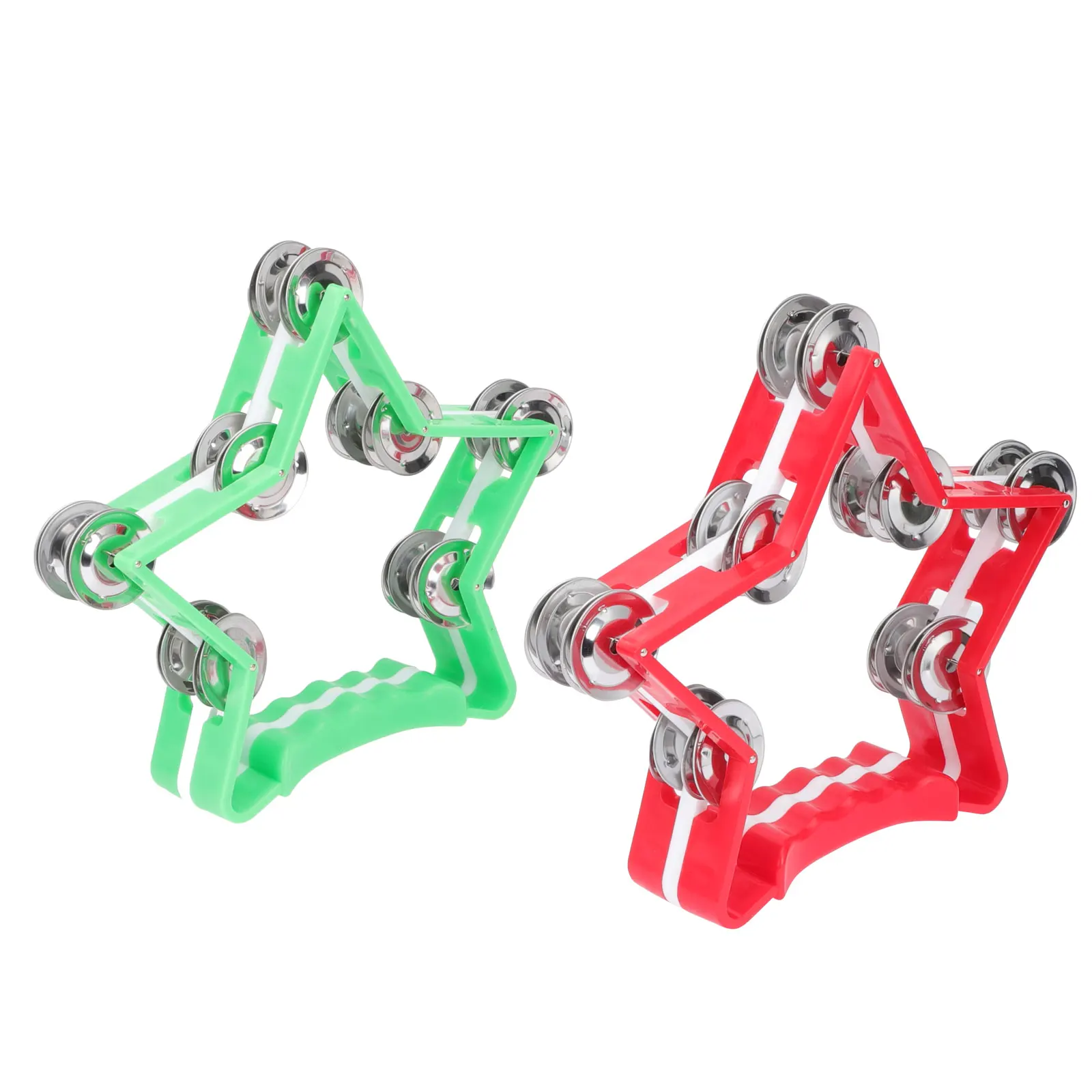 

2 Pcs Tambourine Plastic Handbell Toy Rattles for Babies Children's Baby Pentagram