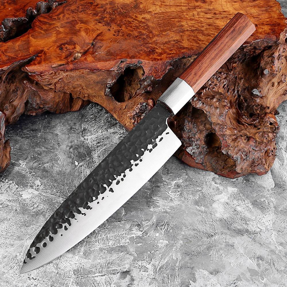 

XITUO 8 Inch Japanese Gyuto Chef Knife,5Cr15Mov High Carbon Steel Kitchen Knife,Hand Forged Cooking Knife with Octagonal Handle