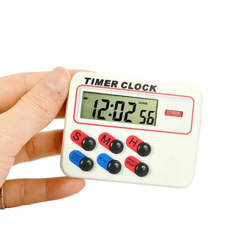 Timer Kitchen Cooking Clock 12 24 Hours with Memory Digital Function LCD White