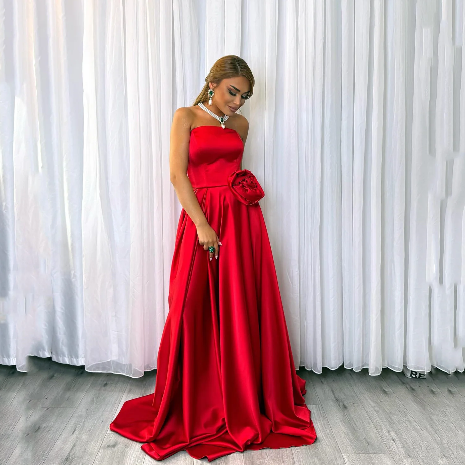 

EDECPBM Customized Prom Dresses for Special Occasions Robes De Soirée فساتين سهرة Elegant Party Dresses 2025 Red Платье Вечернее