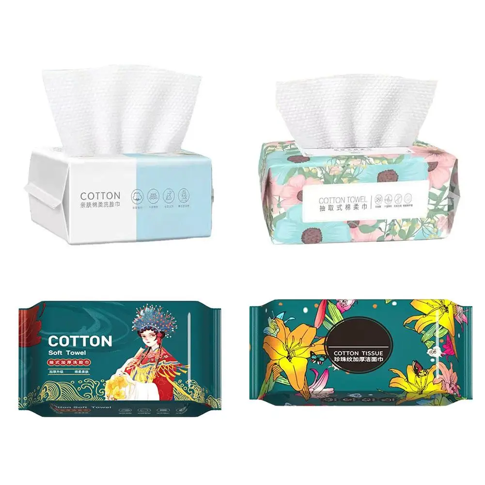 30pcs/bag Thickened Disposable Face Towel 100% Cotton Pearl Cotton Reusable Cleansing Dry Wet Makeup Remover Soft Fabric Travel