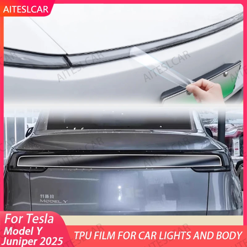 

Защитная пленка для фар автомобиля из ТПУ для NewTesla Model Y Juniper 2025-up, прозрачная защитная пленка для заднего фонаря