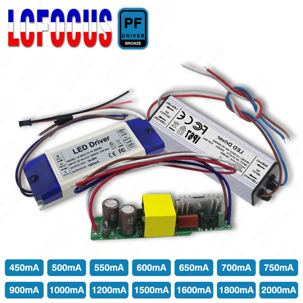 40W 48W 50W 54W 60W 75W 90W LED Driver 1500mA 1200mA 900mA 600mA 450mA 54-96V 18-39V 12-25V Lighting Transformers Power Supply