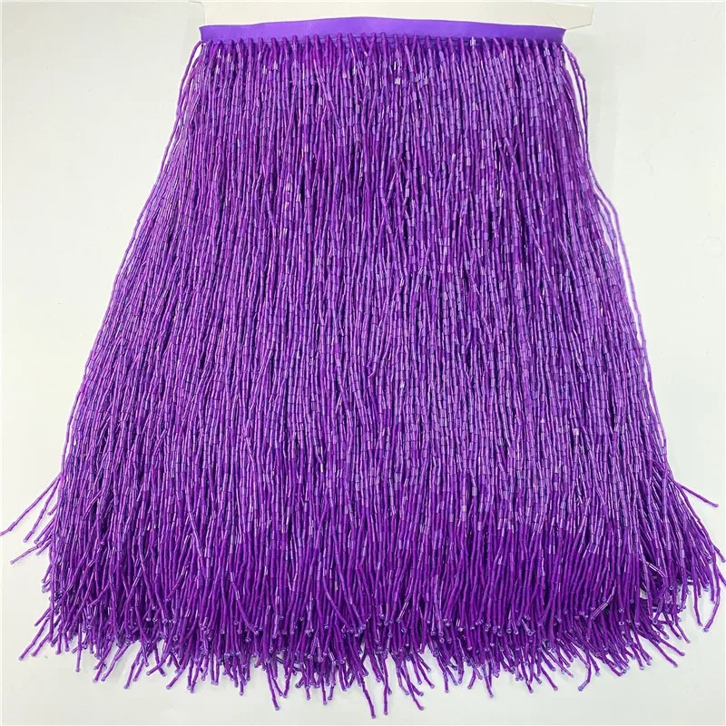 5meters/lot beautiful trim Polyester beads Lace Fringe Tassel 30cm wide For DIY Latin Dance curtain clothing dance Lace Ribbon