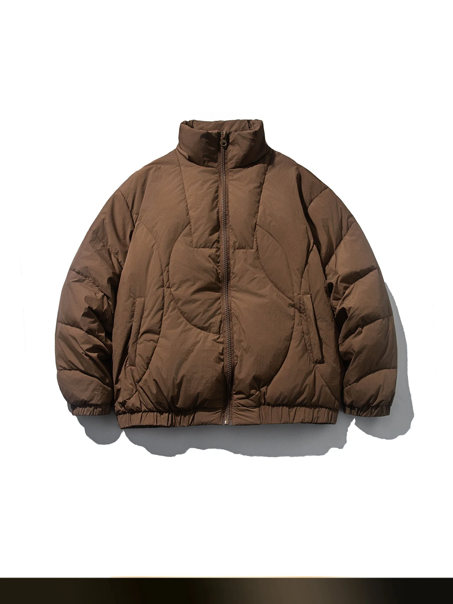 

Retro Japanese Sle Hooded down Jaet Men's Winter Warmth Insulation Outerwear Du Feather Quilted Stand Collar Coat