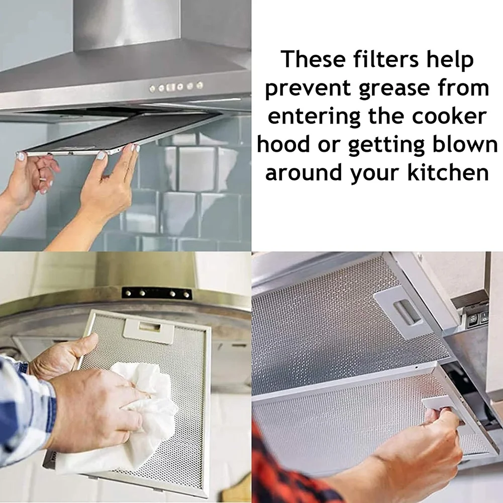 3Pcs Silver Aluminum Grease Filter 300x250mm For RANGEMASTER Cooker Hood Metal Mesh Replacement Kitchen Ventilator Parts