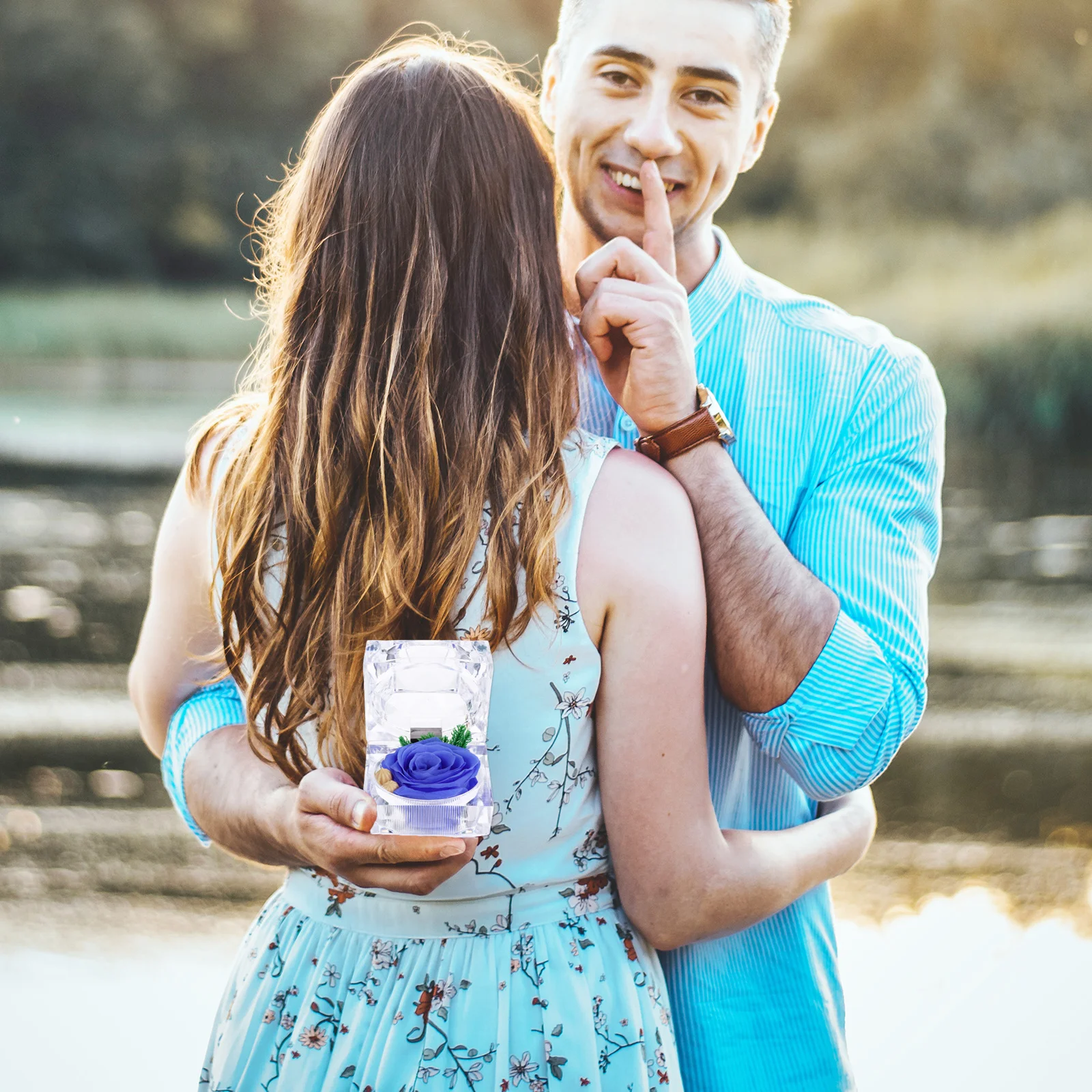 

1pc Rose Bud Jewel Box Eternal Flower Storage For Ring Earring Jewelry Preserved Gift Wedding Valentine Decoration Party Favor