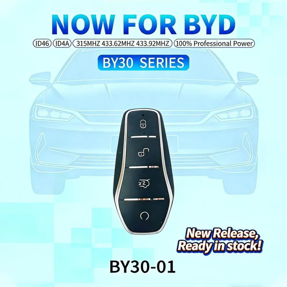 LONSDOR BY30-01 BY30 For BYD Universal Smart Key Support All Model ID46 ID4A 315/433.62/433.92MHZ Programmed by K518pro/KW100