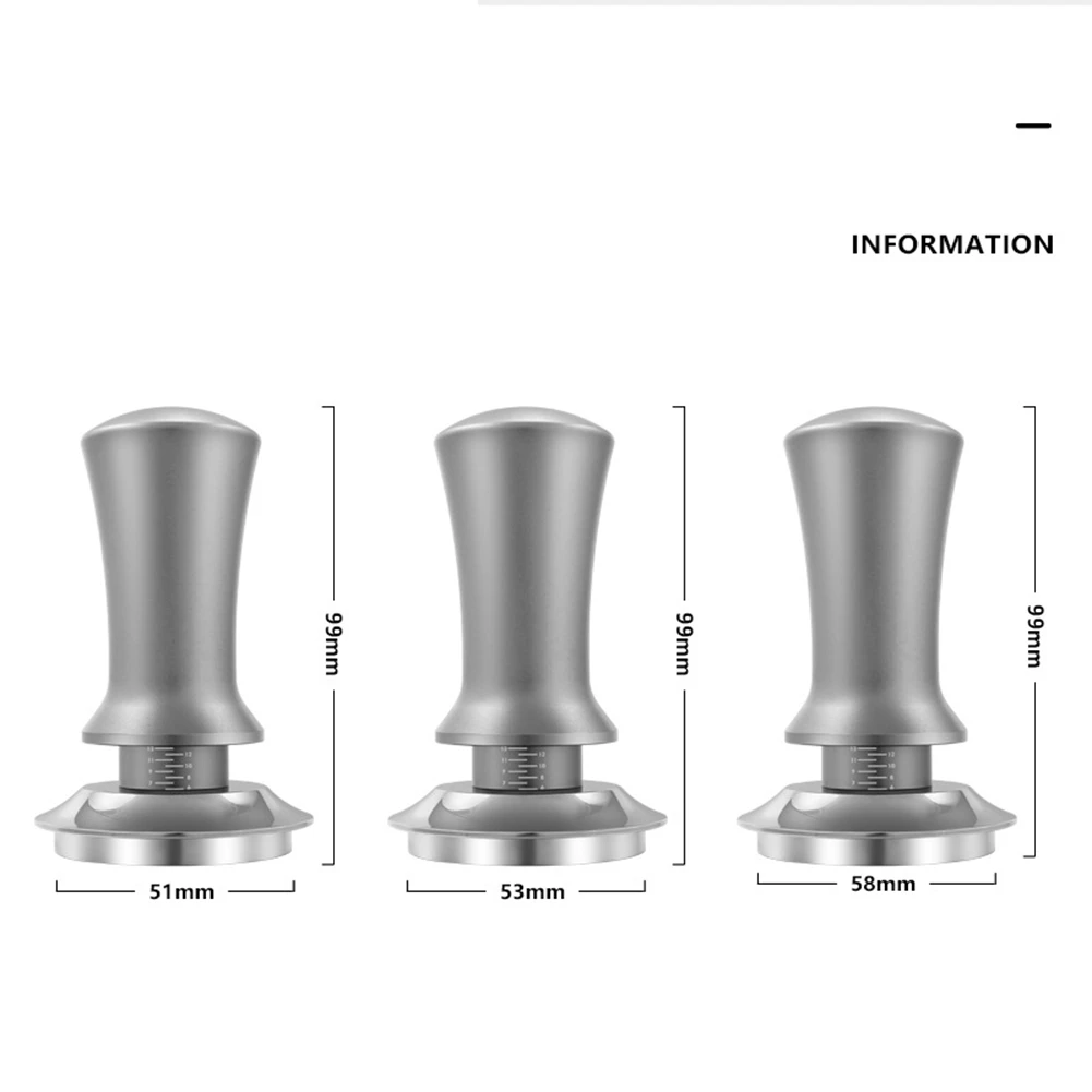 SEWS-Coffee Tamper Adjustable Depth With Scale 30Lb Espresso Springs Calibrated Tamping Stainless Steel Flat Base