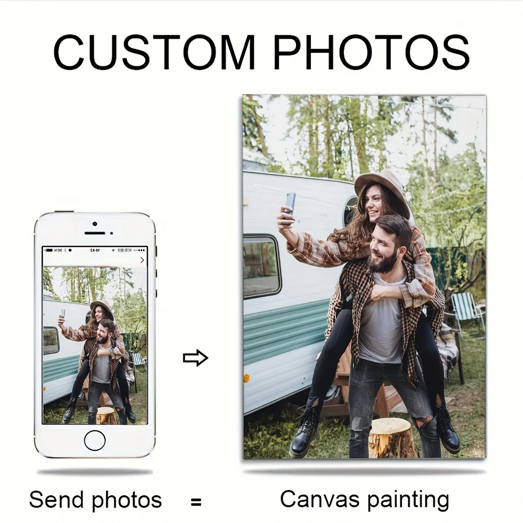 Custom Photo Canvas Painting Personalized Picture Poster Send Your Photo Custom Wall Art Home Decor Gift for Couple Family Lover