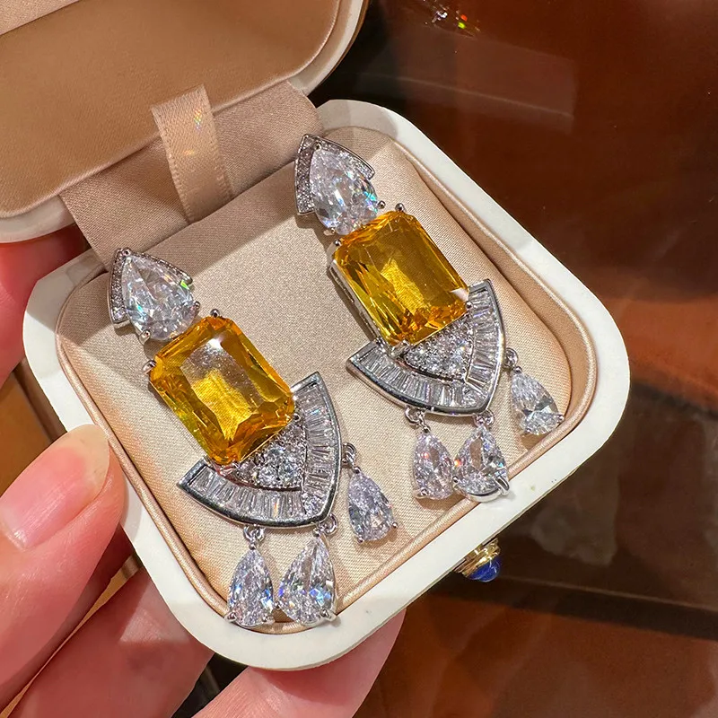 

New Fashion Tassel Luxury Zircon Earrings