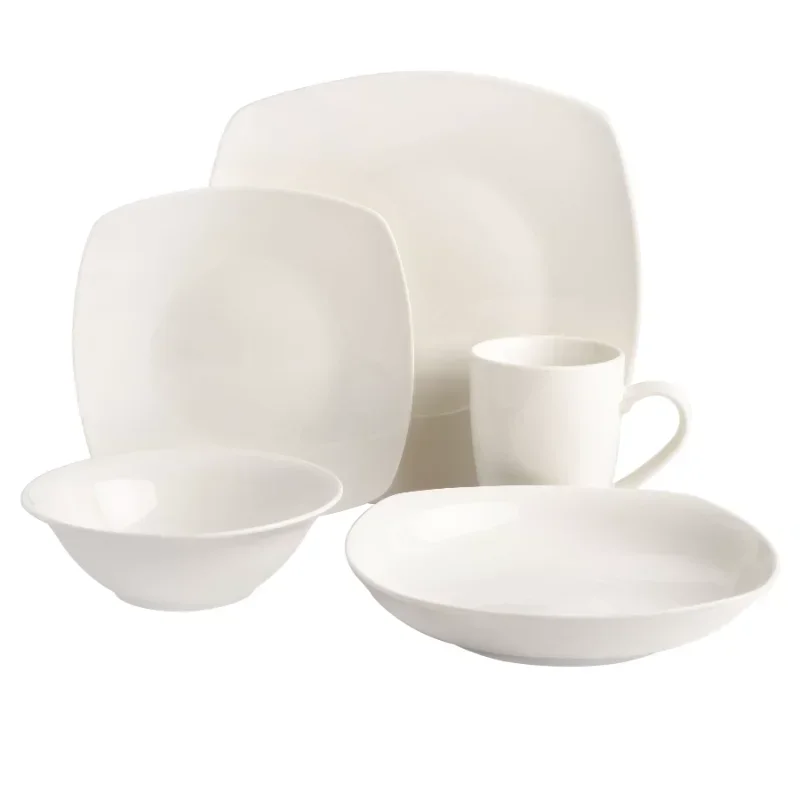 Gibson Home Liberty Hill 30-Piece Dinnerware Set, White Dinner Plate Set  China Dinner Set  White Dinner Plates