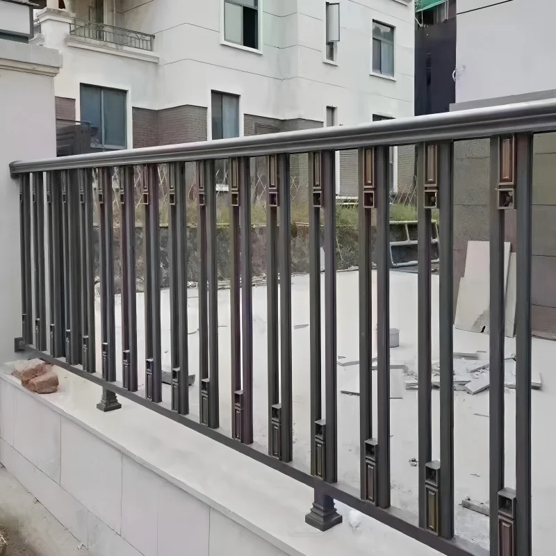 Customization Galvanized Pipe Balcony Railings Luxury Villa Design Outdoor Decorative Stone Railing Fence