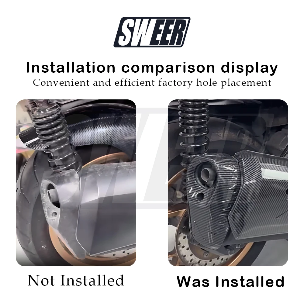 Motorcycle Exhaust Pipe Carbon Fiber Suitable For Yamaha XMAX 250 300 400 2017-2024 Heat Shield Cap Anti-Scalding Shell Guard