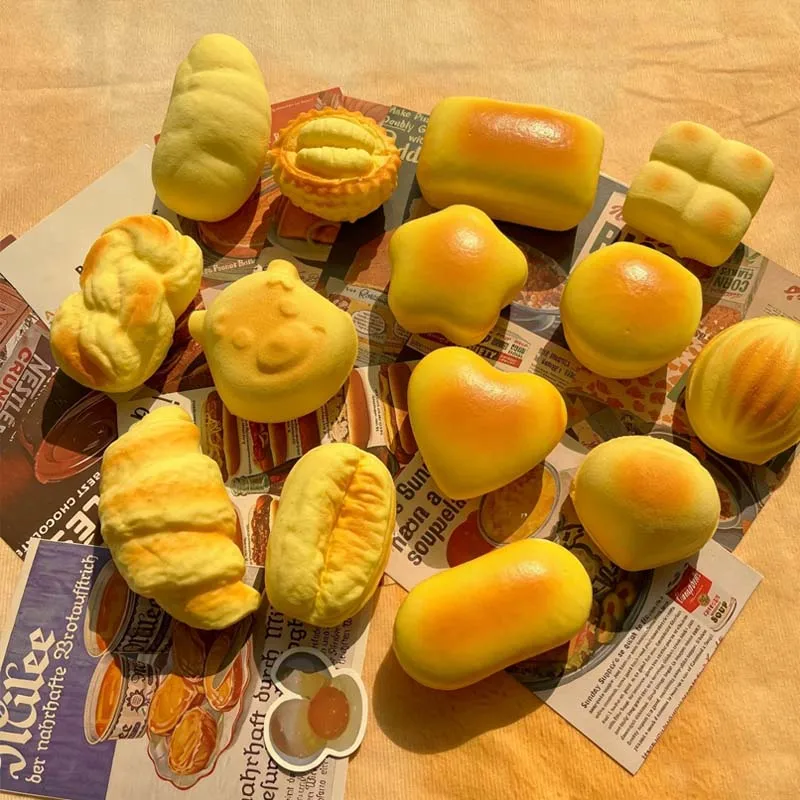 Jouet anti-stress Squishy en forme de petit pain, à remontée lente, en forme de gâteau au fromage, à pincer et à presser, pour soulager le stress et l'anxiété, cadeaux