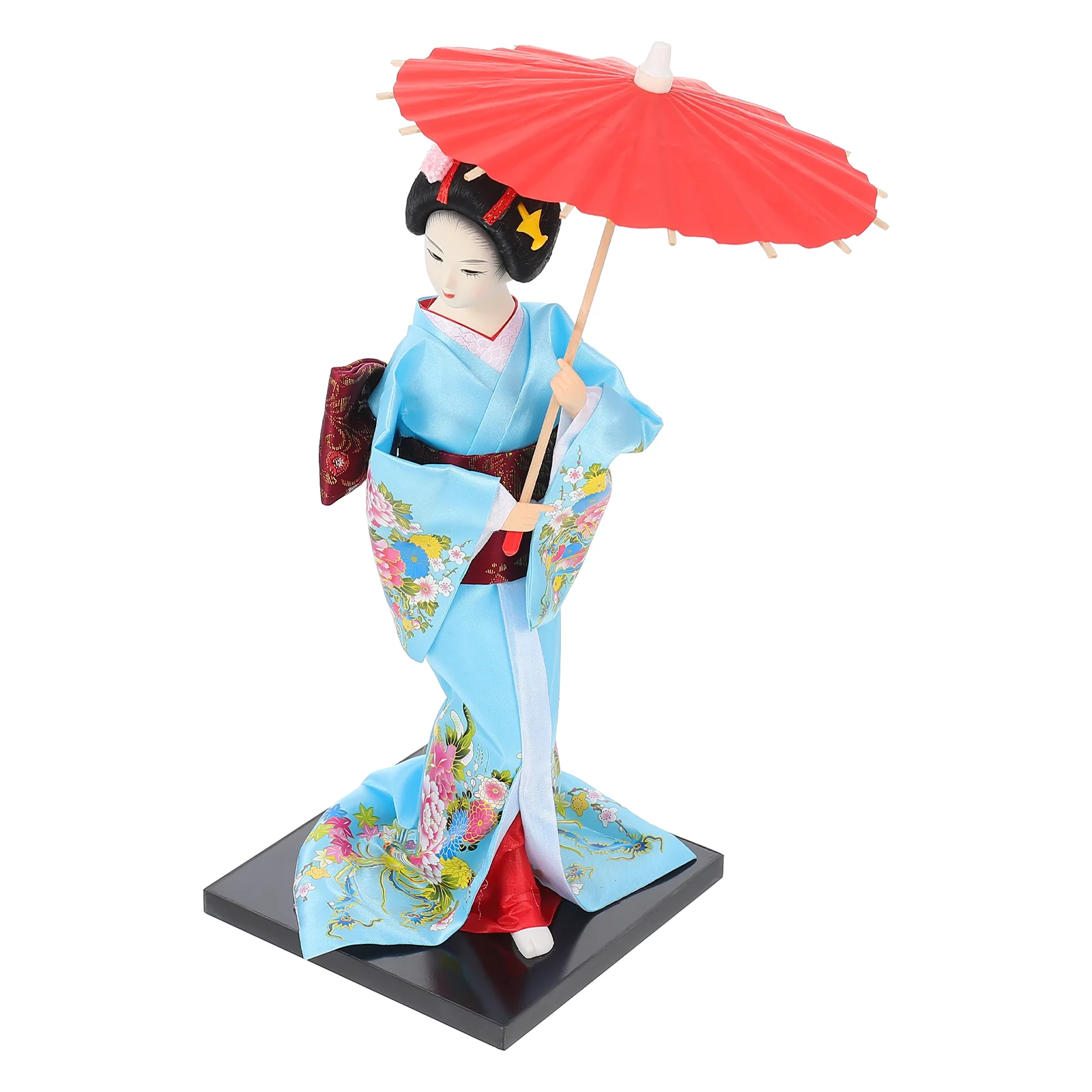 

Japanese Handmade Dolls Style Tabletop Geisha for Home Delicate Kimono Fabric