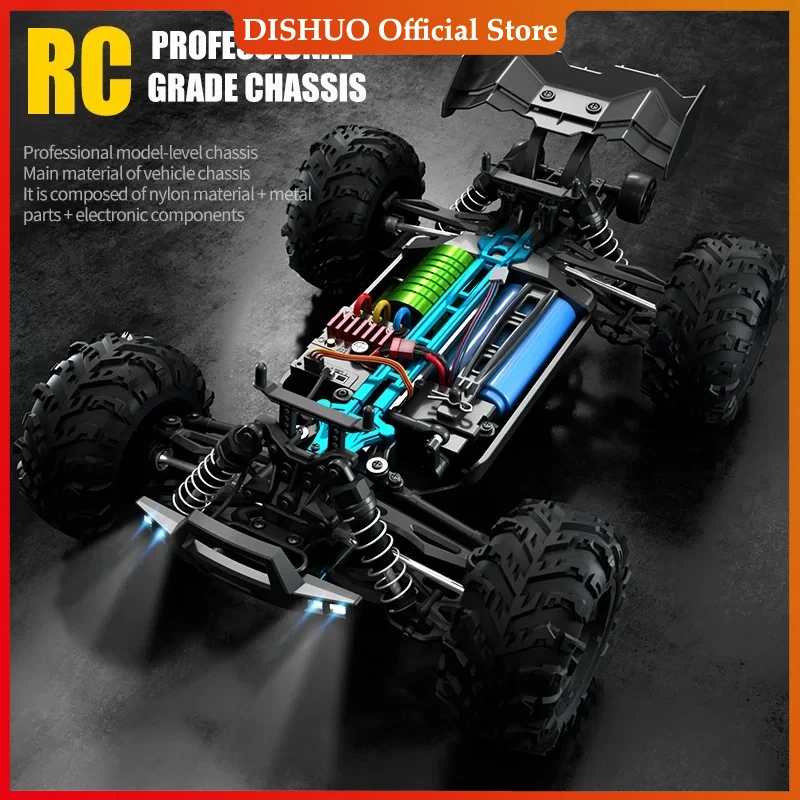 Rc Car Off Road 4x4 High Speed 70KM/H Remote Control Car with LED Headlight Brushless 4WD 1/16 Monster Truck Toys for Boys Gift