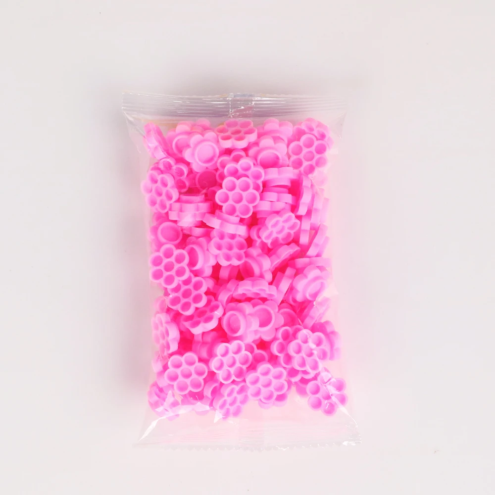 100Pcs Pink Eyelash Extension Glue Cup Honeycomb Shaped Grafting Eyelashes Auxiliary Makeup Tool Tattoo Ink Pigment Container