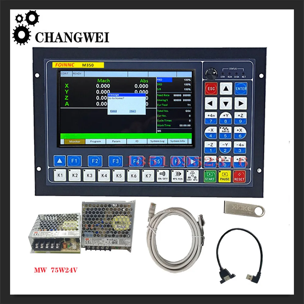 Hot Sale In 2023! M350 Cnc Offline Controller 3/4/5 Axis 1mhz G Code For Cnc Drilling And Milling+two 75w-24v Power Supplies