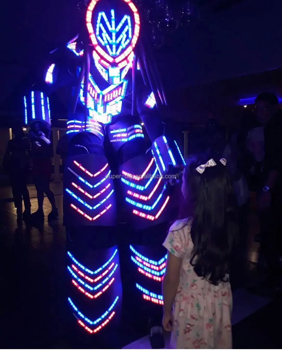 LEDライト付きロボットコスチューム,ステージウェア,ショー,音楽祭,結婚式のパーティー,高級品