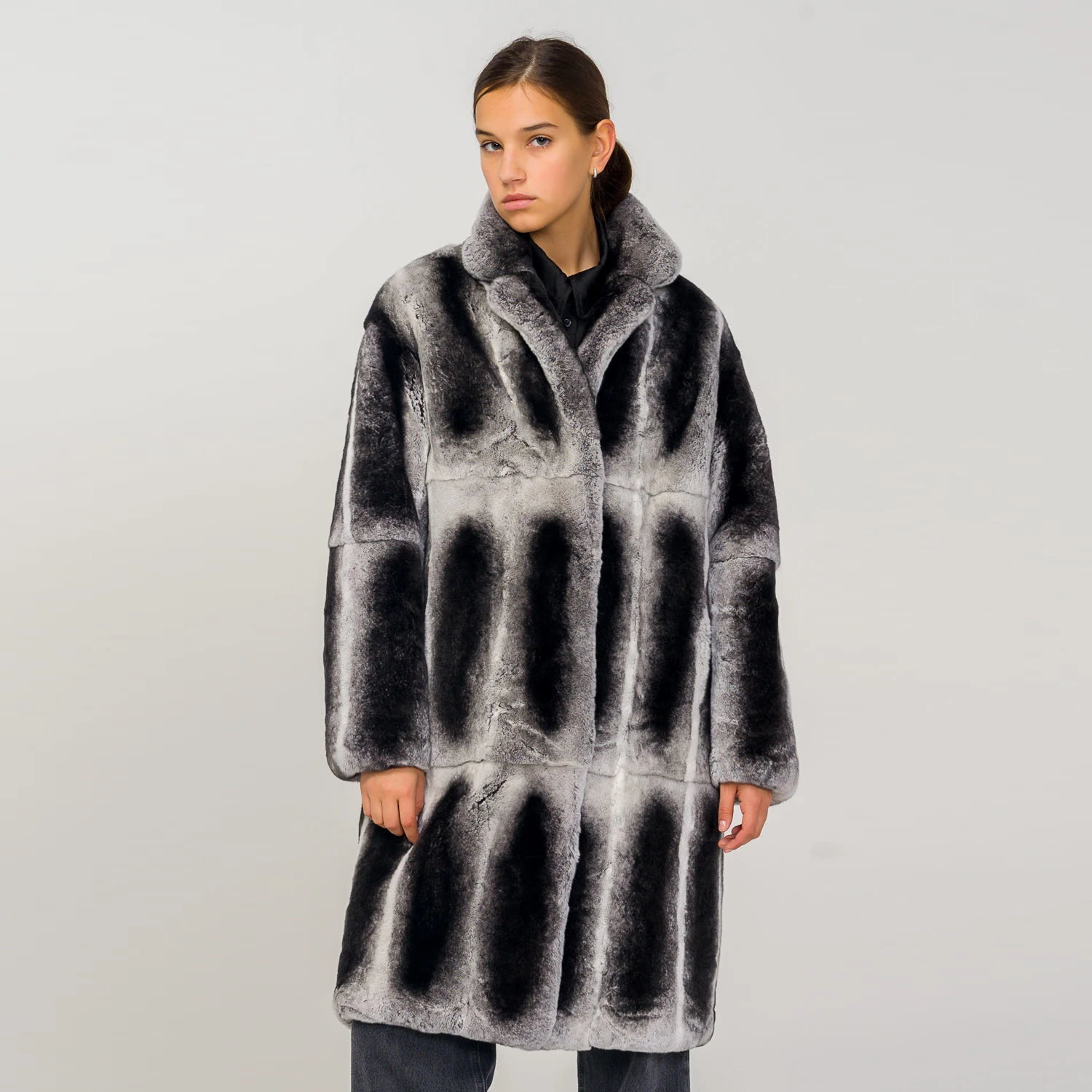 Frauen Winter Echt Rex Kaninchen Fell Lange Jacke Mantel Luxus Echten Pelz Warme Mantel Weibliche Natürliche Pelz Dicke Mäntel