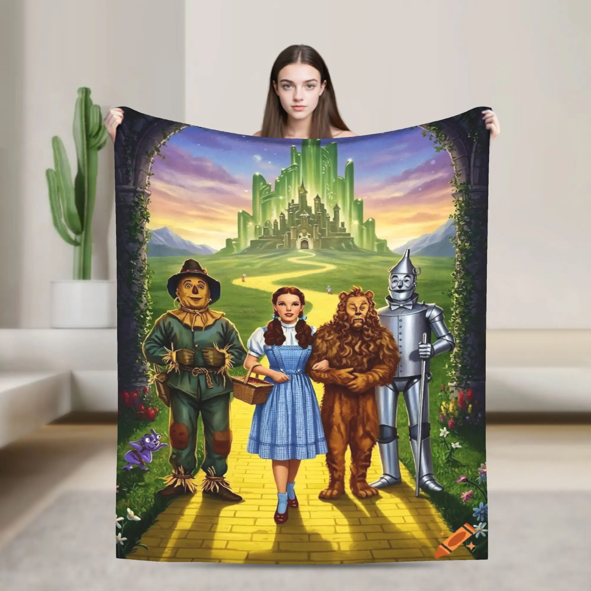 Wizards of Ozs Movie Blanket Fleece Cowardly Dorothy Tin Toto Lightweight Thin Throw Blankets for Bed Bedspread