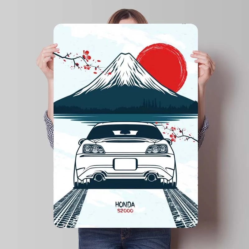 Honda S2000 Car Tinplate Sign Poster Vintage Decor Metal Sign for Garage Wall Art Decoration Gamer Room Decoration Club America