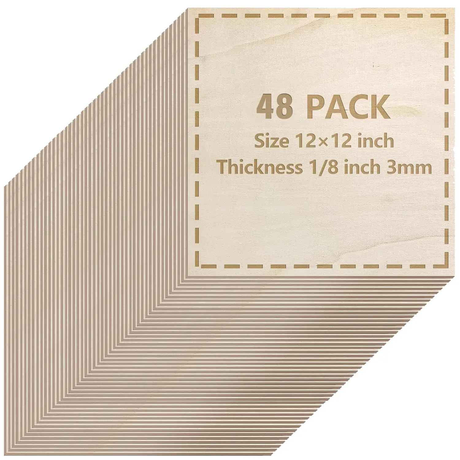 

Набор из 48 листов липовой древесины толщиной 1/8 дюйма (3 мм) для лазерной резки, поделок, DIY-моделей, гравировки