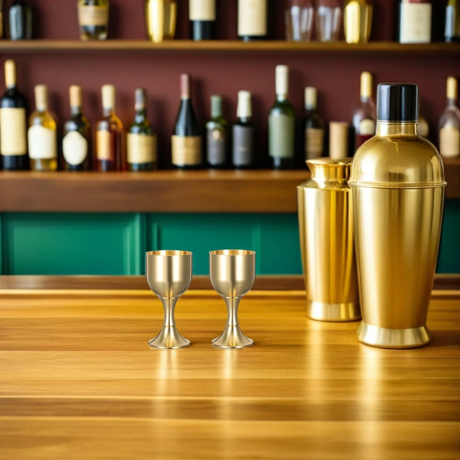 

2Pcs Elegant Brass Wine Goblet High Chalice for Ceremony Wedding Banquet Decorative Drinking Cup Gold Finish