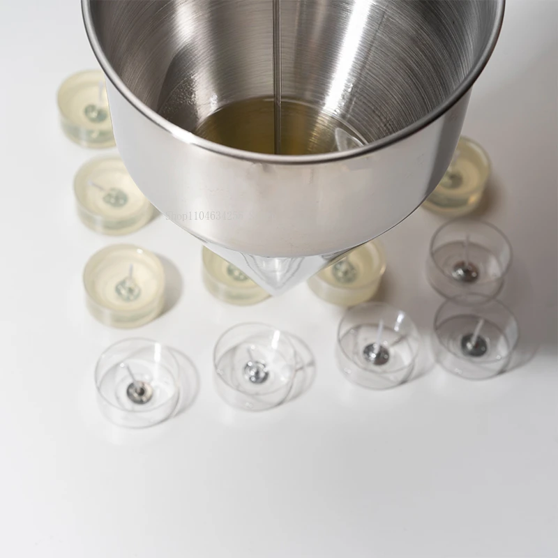 باليد الفولاذ المقاوم للصدأ قمع مخروط شمعة موزع سائل لتقوم بها بنفسك الروائح كوب شكل شمعة دفعة الاستغناء صب أداة