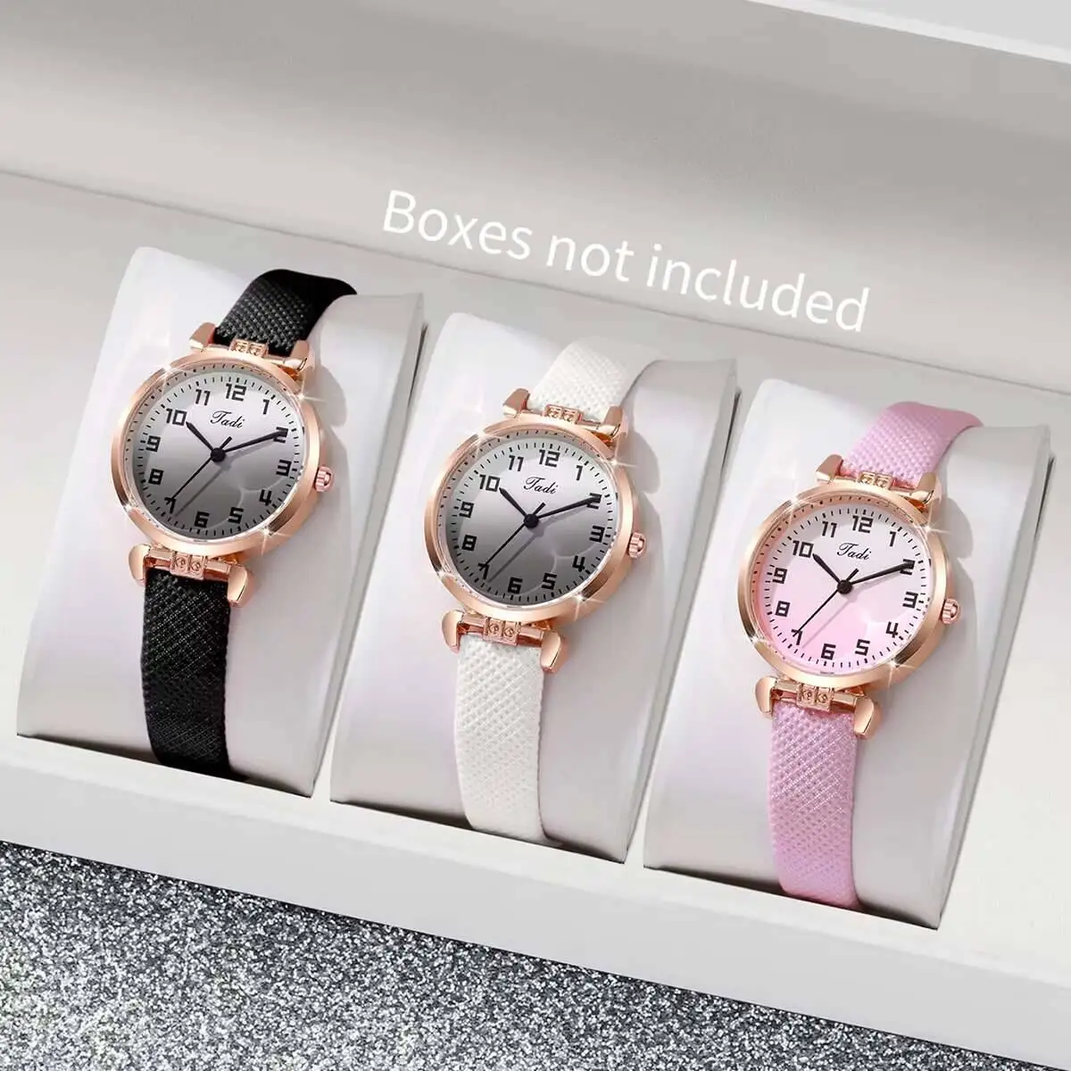 2/3/4/5/6PCS Fashion Women Multicolor Watches Set Simple Small Dial Leather Strap Quartz Watch For Ladies Clock（Without Box）